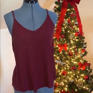 V neck Maroon Cami